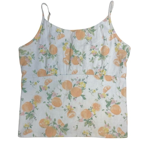 ABERCROMBIE  KIDS Cool Linen Oranges Strap Shirt - Picture 1 of 3